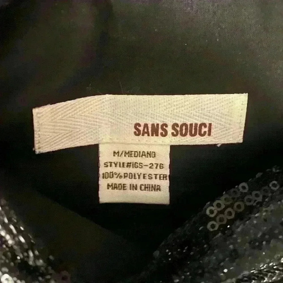 Sans Souci women’s mini short black sequin skirt size M - Picture 10 of 12